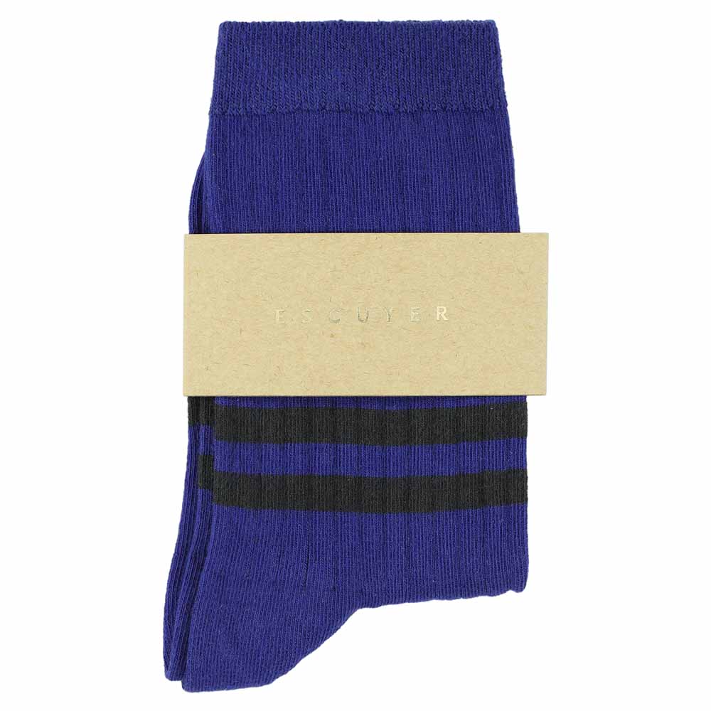 Stripe socks - strong blue / black - Image 2