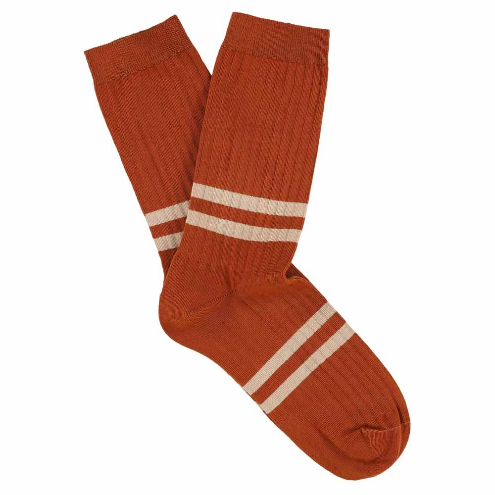 Stripe socks - brick / pink