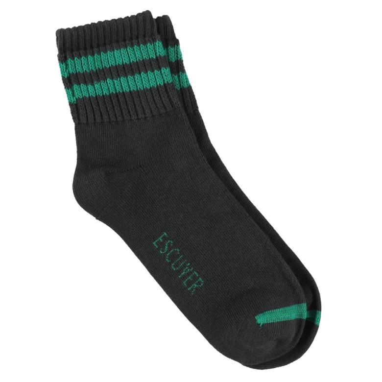 Ankle socks - off black / green