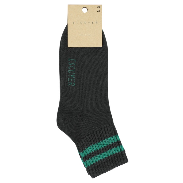 Ankle socks - off black / green - Image 2