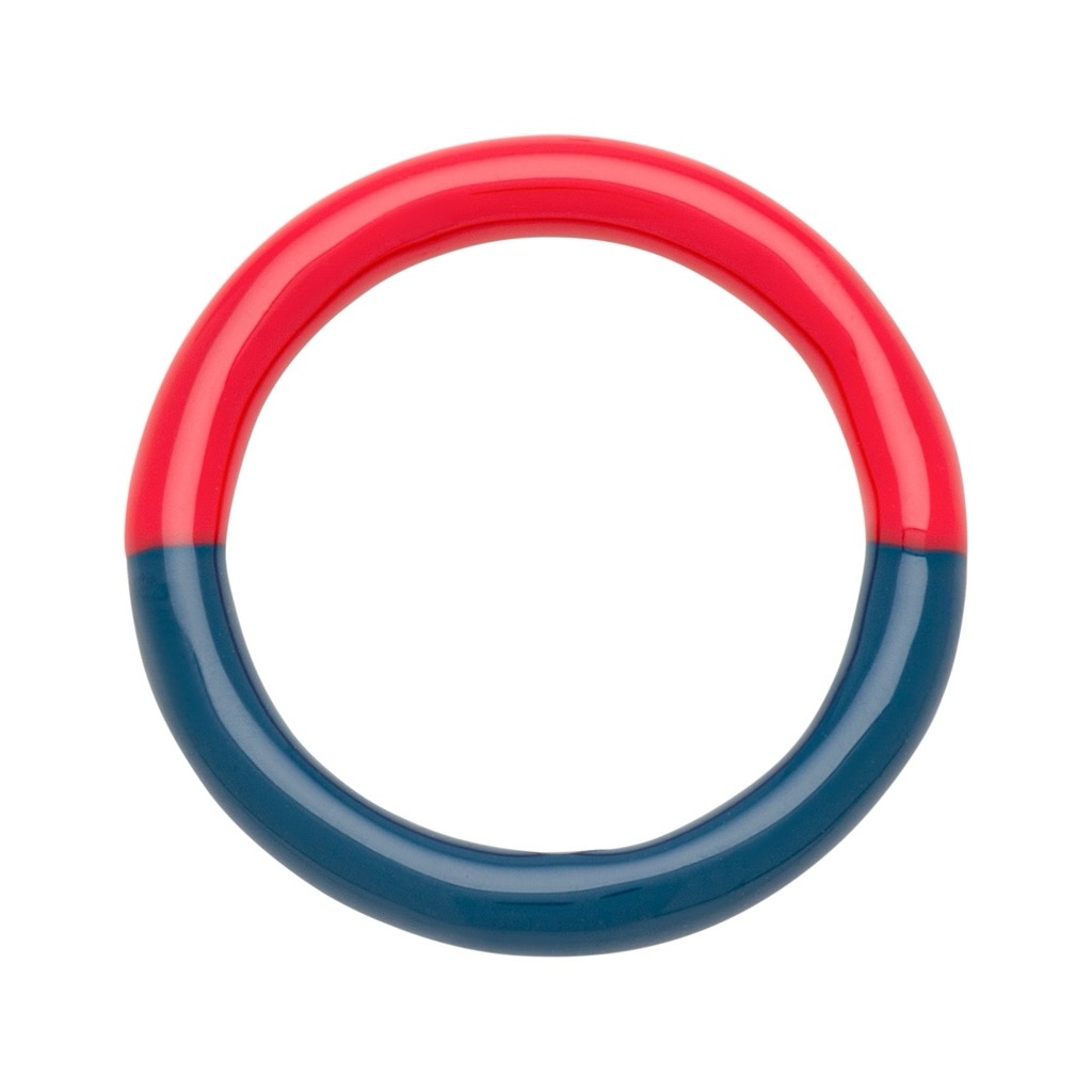 Double color ring - retro dark blue/hot coral