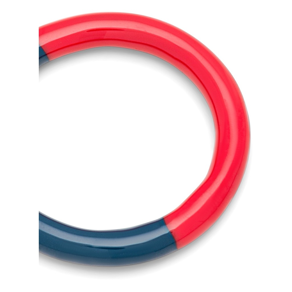 Double color ring - retro dark blue/hot coral - Image 3