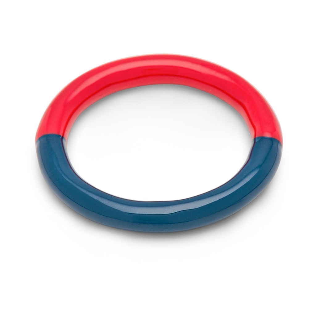 Double color ring - retro dark blue/hot coral - Image 2