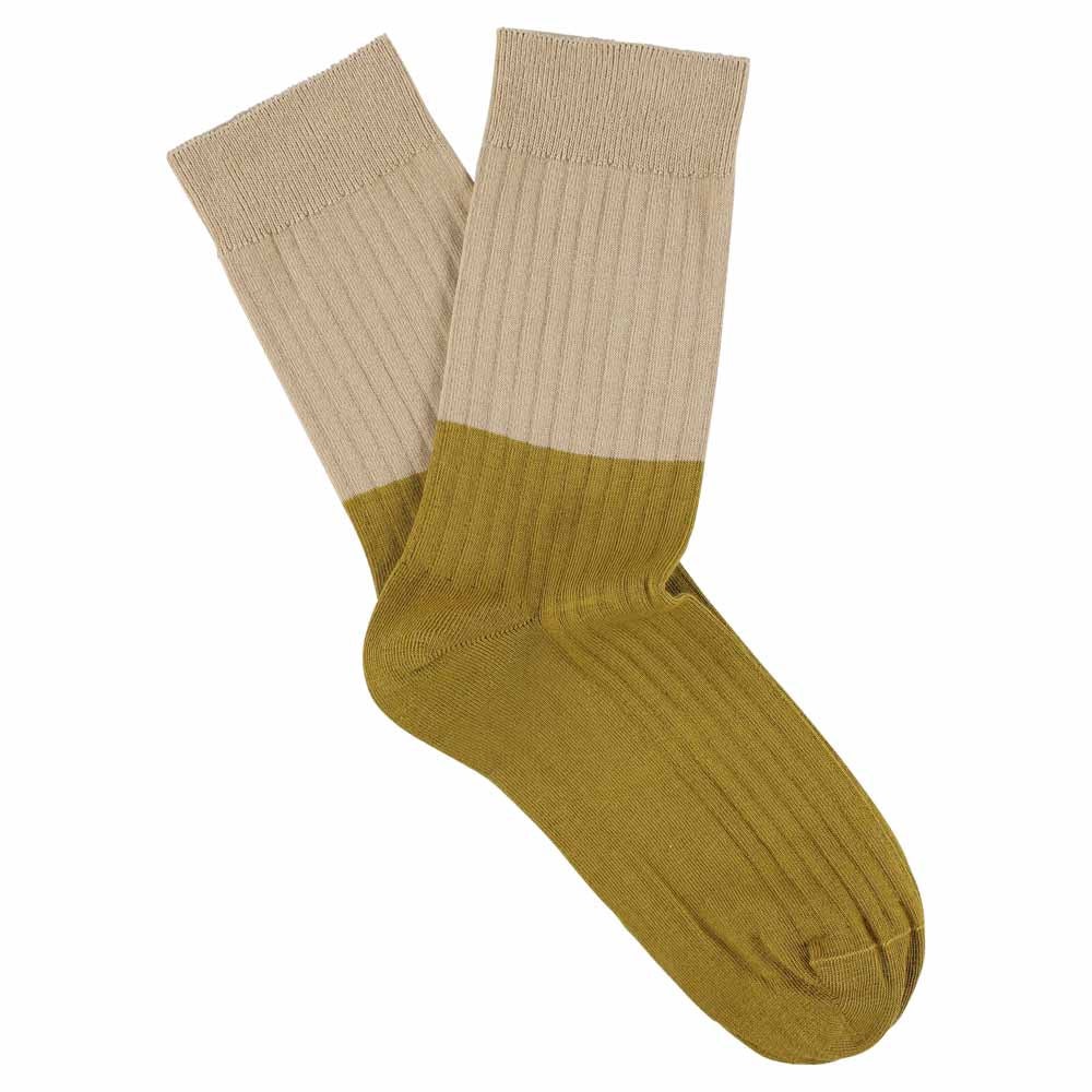 Block socks - pink / gold